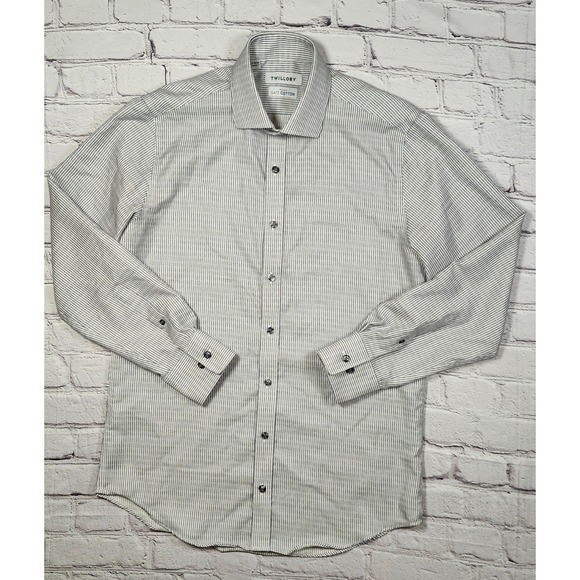 Twillory Other - Twillory Safe Cotton Mens 16.5 34/35 Tailored Fit Non-Iron Dress Shirt Blue